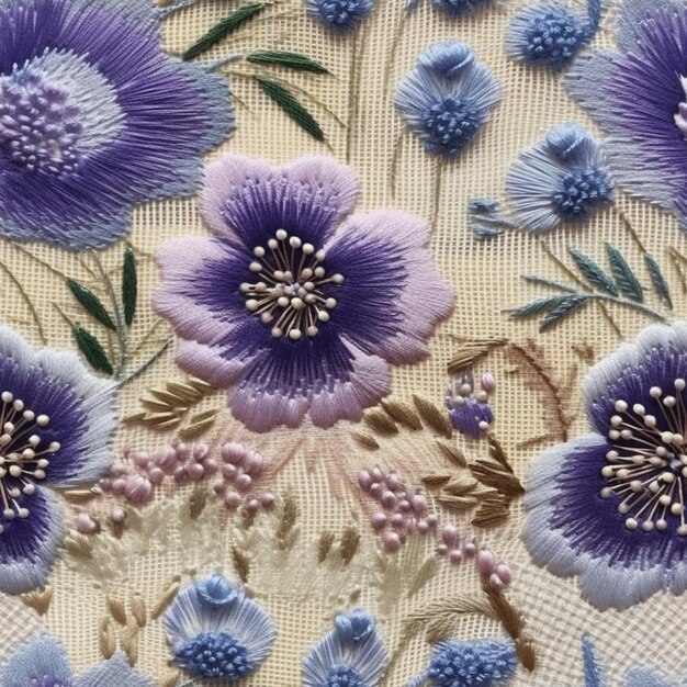 Ręcznie haftowany wzór w zbliżeniu