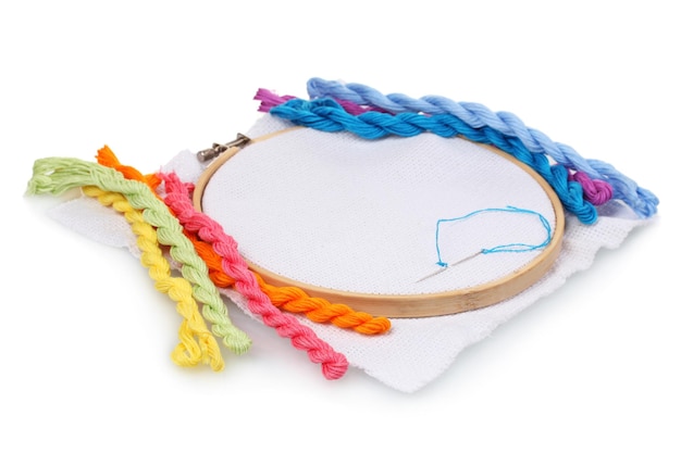 Kolorowy haft na płótnie